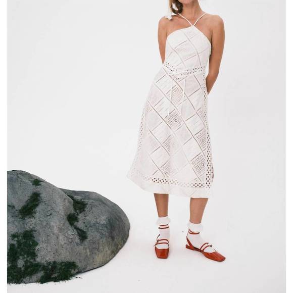 NEW FOR LOVE & LEMONS temple midi dress in white - Picture 2 of 3